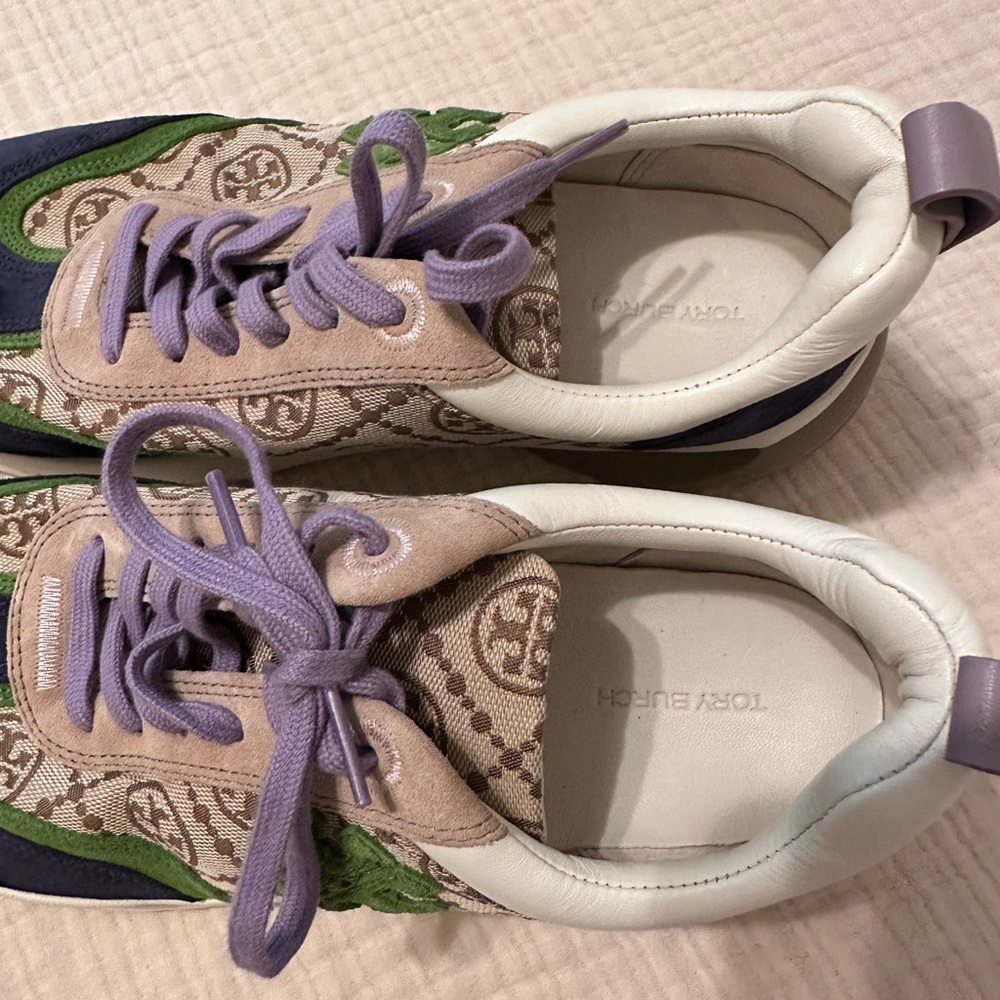 Tory Burch Multicolor Logo-Patch Lace-Up Sneakers - Picture 3 of 5